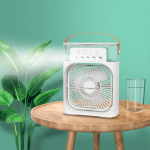 Rechargeable Air Cooling Fan With Mist Flow  ( White )