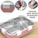 Tedemei Stainless Steel Lunch Box With 3 Compartments (1.2 L) - Image 2
