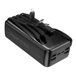 Hoco MMJ-13 Intelligence Balance 30000mAh Power Bank with Built in 4 Cables - Black - Image 3