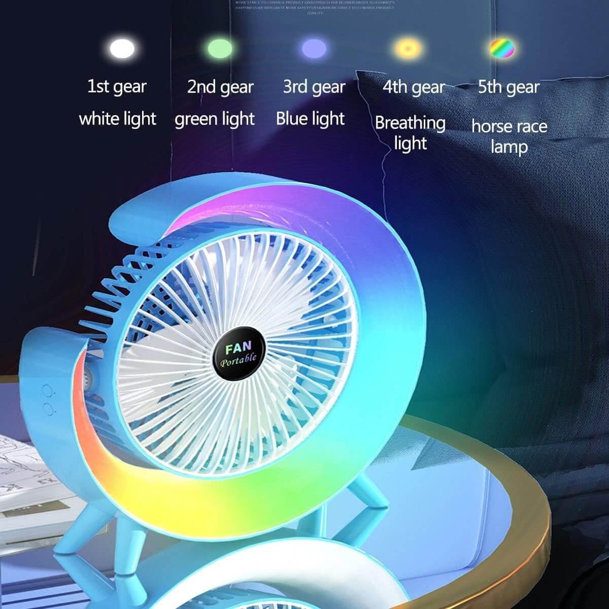 526x1000318802 Portable Desktop Fan – Adjustable Colorful Fan for Home or Office - Image 1