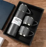 3 in 1 Vacuum Insulated Thermal Flask Set With Cup Set - Image 2