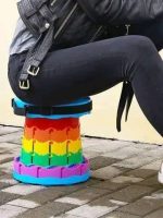 Portable Rainbow  Folding Chair stool - Image 2