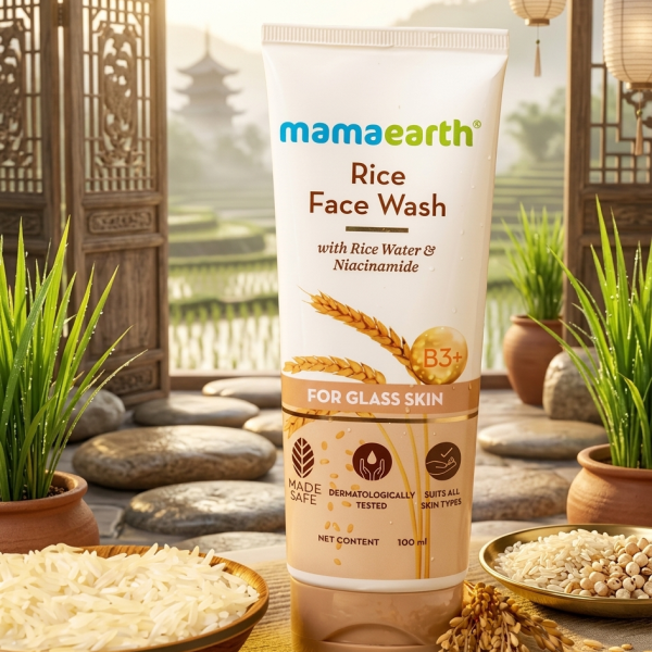 Mamaearth Rice Water Face Wash with Niacinamide for Glass Skin - 100ml