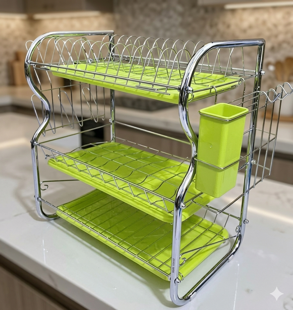 Gemini_Generated_Image_jarc5wjarc5wjarc Premium Quality 3 layer kitchen rack green - Image 1