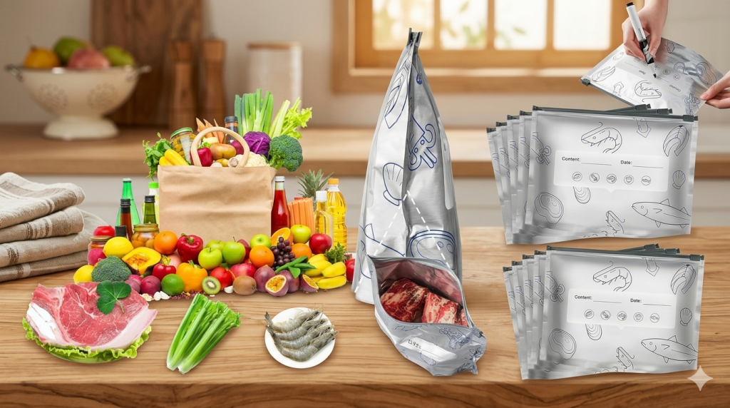 10 Pcs Reusable Aluminum Foil Food Storage Bags