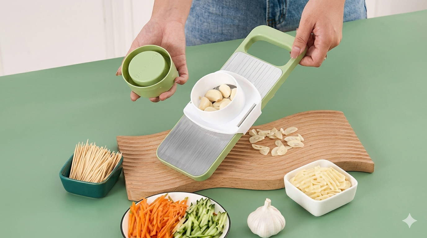 Gemini_Generated_Image_raztvxraztvxrazt 5 in 1 vegetable cutter slicer - Image 1