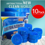 10-pack of automatic blue bubble toilet cleaner tablets