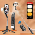 Q07 Selfie Stick Tripod Stand with LED Flash light - Image 3