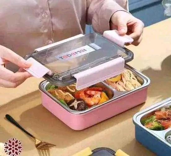 Tedemei Stainless Steel Lunch Box With 3 Compartments (1.2 L)