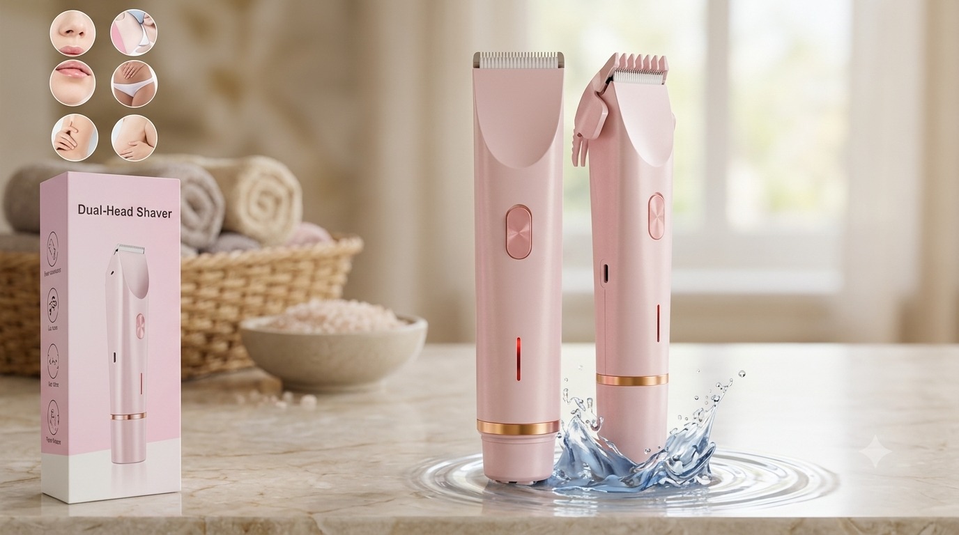 Dual head Double Headed Epilator” used for trimming and shaving body hair - Image 1