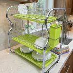 Premium Quality 3 layer kitchen rack green