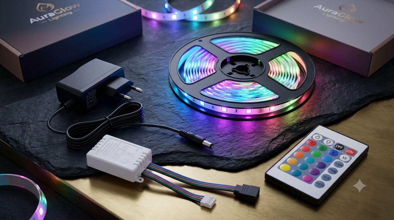 RGB LED Strip Light Kit – ৫ মি Kit fita led 5 m Rgb light - Image 1