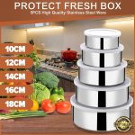 5 Pcs Multifunctional Stainless Steel Protect Fresh Box |